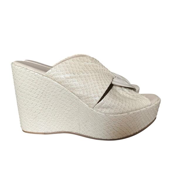 Matisse Cavalli Tan Leather Wedge Platform Slide Heel size 9 - Picture 2 of 11